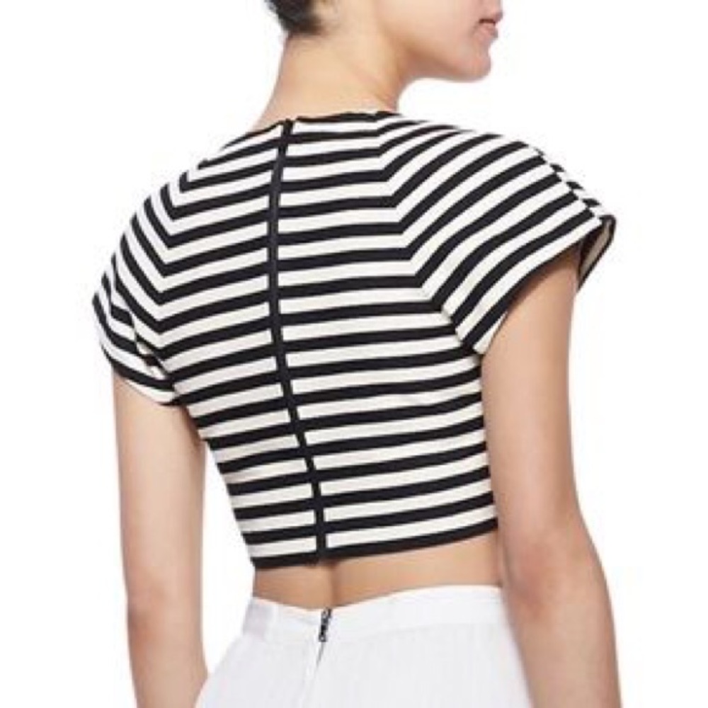 Alice Olivia Connelly Black White Crop Top S - Picture 6 of 9